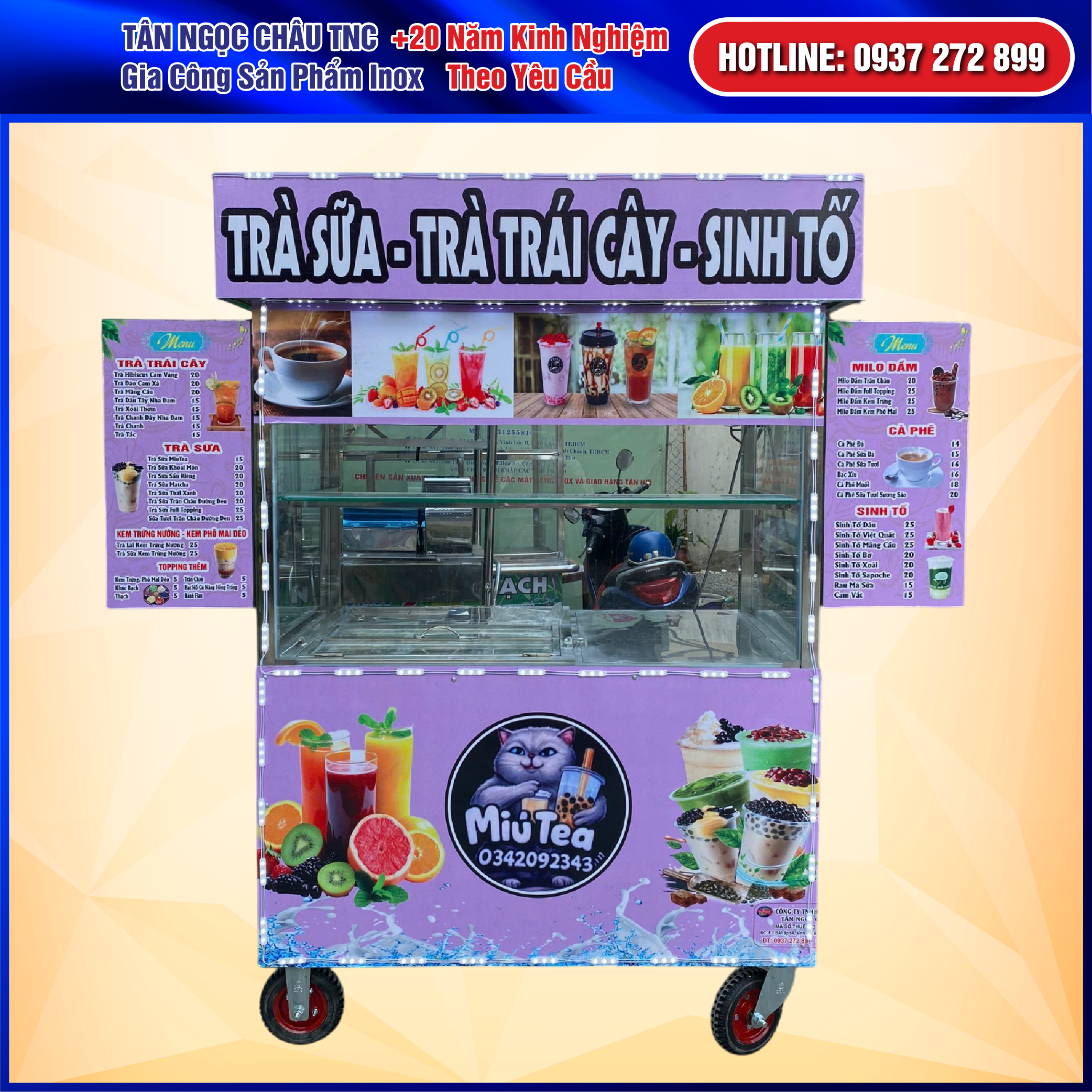 Xe Trà Sữa Mini Tân Ngọc Châu – Giá Bình Dân, Thiết Kế Gọn Đẹp.